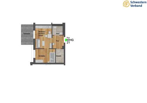 Foto - Wohnung zum Mieten in Creglingen 514,00 € 44.66 m²