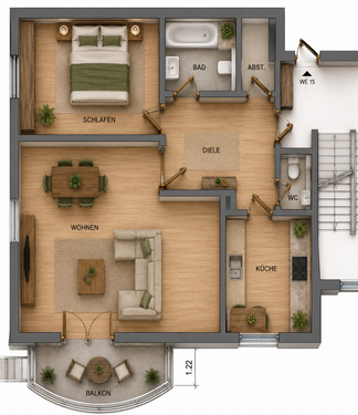 Foto - Wohnung zum Kaufen in Potsdam 298.000,00 € 58 m²