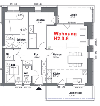 Foto - Wohnung zum Mieten in Haltern am See 1.315,00 € 97.21 m²