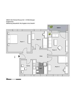 Foto - Wohnung zum Mieten in Erlangen 960,26 € 91.02 m²