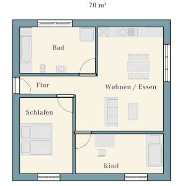 Foto - Wohnung zum Mieten in Mainhausen 990,00 € 70 m²