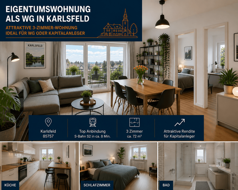 Foto - Wohnung zum Kaufen in Karlsfeld 448.890,00 € 56 m²
