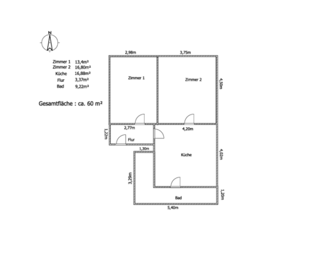 Foto - Wohnung zum Mieten in Bischofsheim 750,00 € 55 m²