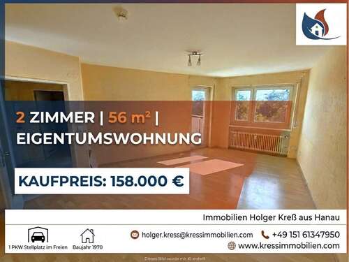 Foto - Wohnung zum Kaufen in Hanau 158.000,00 € 56 m²