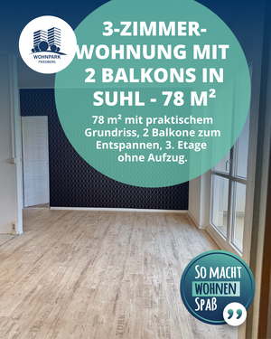 Foto - Wohnung zum Mieten in Suhl 420,00 € 78.7 m²