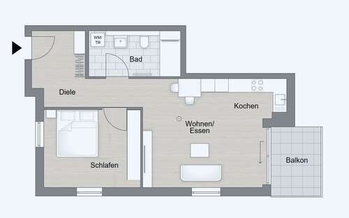 Foto - Wohnung zum Mieten in Altbach 880,00 € 63.47 m²
