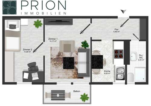 Foto - Wohnung zum Kaufen in Berlin Lübars 229.000,00 € 41.46 m²