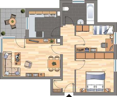 Foto - Wohnung zum Mieten in Bad Dürkheim 629,00 € 64.1 m²