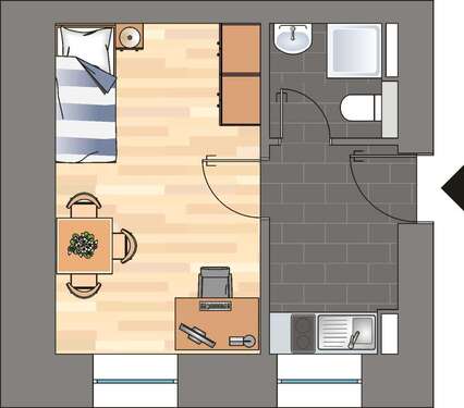 Foto - Wohnung zum Mieten in Landau in der Pfalz 286,00 € 21.38 m²
