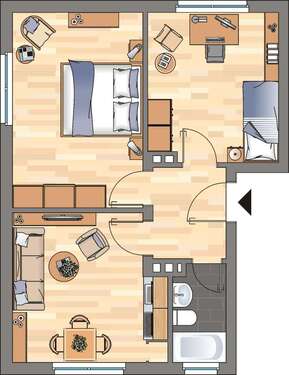 Foto - Wohnung zum Mieten in Wilhelmshaven 349,00 € 48.18 m²