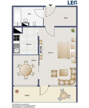Foto - Wohnung zum Mieten in Braunschweig 349,00 € 43.52 m²