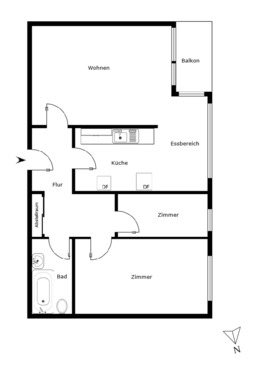 Foto - Wohnung zum Kaufen in Berlin-Reincikendorf 280.000,00 € 63 m²