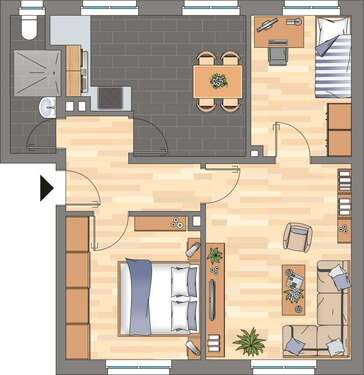 Foto - Wohnung zum Mieten in Wilhelmshaven 439,00 € 63.31 m²