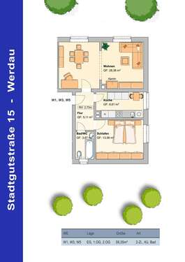 Foto - Wohnung zum Mieten in Werdau 358,00 € 59.74 m²