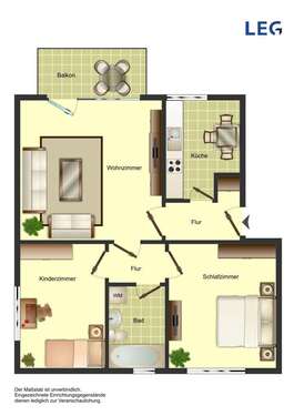 Foto - Wohnung zum Mieten in Bergkamen 499,00 € 60 m²