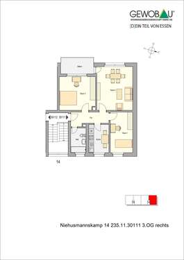 Foto - Wohnung zum Mieten in Essen 565,00 € 70.52 m²