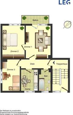 Foto - Wohnung zum Mieten in Bergkamen 429,00 € 58 m²