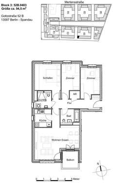 Foto - Wohnung zum Mieten in Berlin 1.276,29 € 94.54 m²