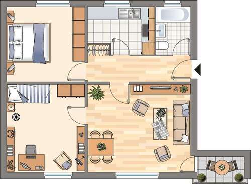 Foto - Wohnung zum Mieten in Flensburg 629,00 € 61.15 m²