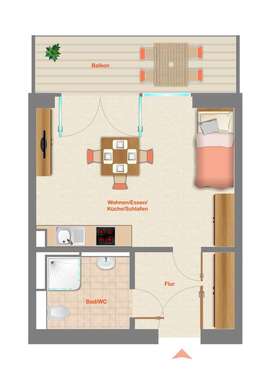 Foto - Wohnung zum Kaufen in Offenburg Bohlsbach 120.000,00 € 35.2 m²