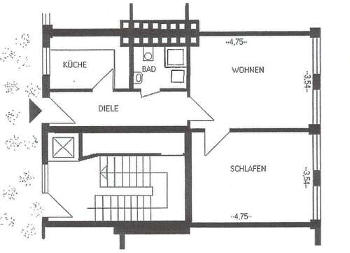 Foto - Wohnung zum Mieten in Witten 420,00 € 50 m²