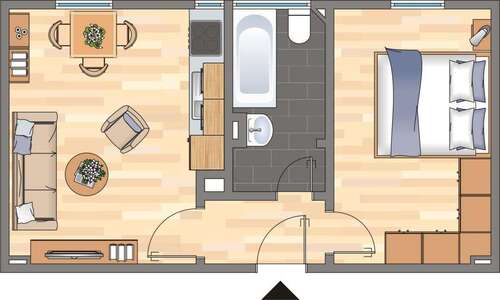 Foto - Wohnung zum Mieten in Dortmund 358,00 € 36.11 m²