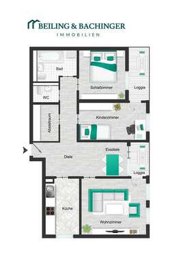 Foto - Wohnung zum Kaufen in Rosenheim 255.000,00 € 94 m²