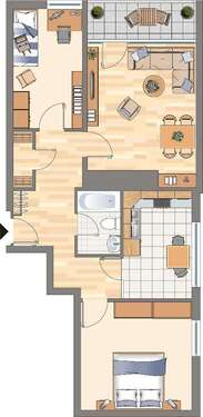 Foto - Wohnung zum Mieten in Dortmund 390,99 € 74.4 m²