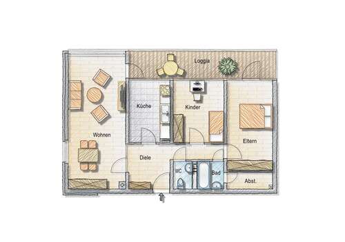 Foto - Wohnung zum Kaufen in Weil am Rhein 275.000,00 € 90.65 m²