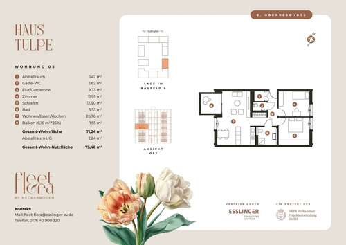 Foto - Wohnung zum Mieten in Heilbronn 1.385,00 € 71 m²