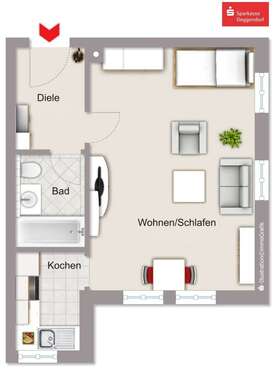 Foto - Wohnung zum Mieten in Metten 330,00 € 38.57 m²