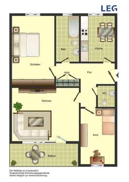 Foto - Wohnung zum Mieten in Unna 385,92 € 74.87 m²
