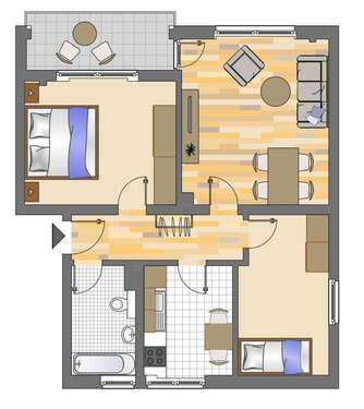 Foto - Wohnung zum Mieten in Gelsenkirchen 439,00 € 62.58 m²