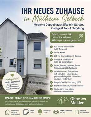 Foto - Haus zum Mieten in Mülheim an der Ruhr 2.240,00 € 140 m²