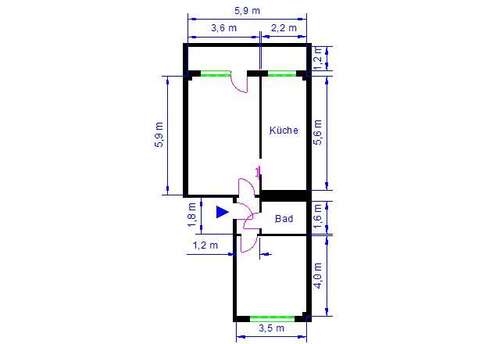 Foto - Wohnung zum Mieten in Magdeburg 309,49 € 56.27 m²