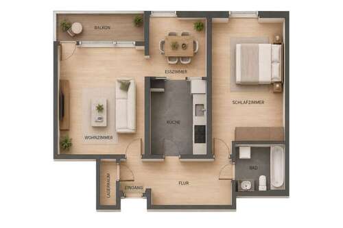 Foto - Wohnung zum Kaufen in Unterschleißheim 229.000,00 € 66.1 m²