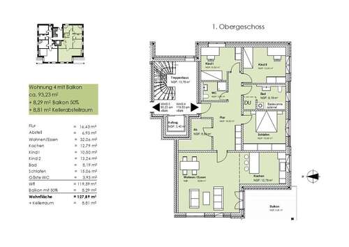 Foto - Wohnung zum Kaufen in Niedersachsen - Braunschweig 556.000,00 € 128 m²