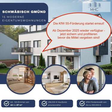 Foto - Wohnung zum Kaufen in Schwäbisch Gmünd 356.000,00 € 69.9 m²