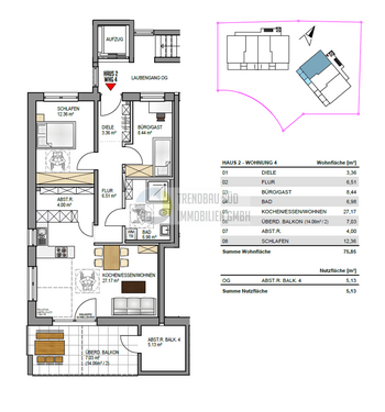 Foto - Wohnung zum Kaufen in Mietingen 378.500,00 € 75.85 m²