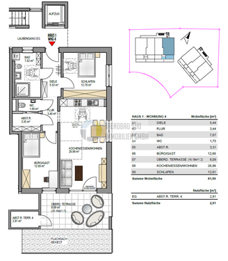 Foto - Wohnung zum Kaufen in Mietingen 402.000,00 € 81.99 m²