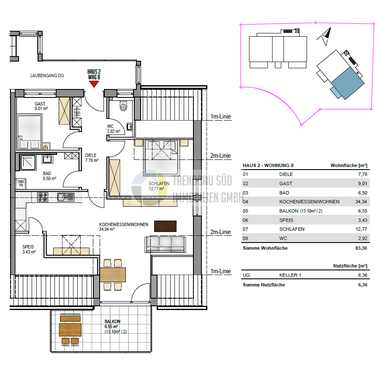 Foto - Wohnung zum Kaufen in Mietingen 425.000,00 € 83.3 m²