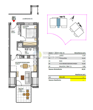 Foto - Wohnung zum Kaufen in Mietingen 249.500,00 € 48.9 m²