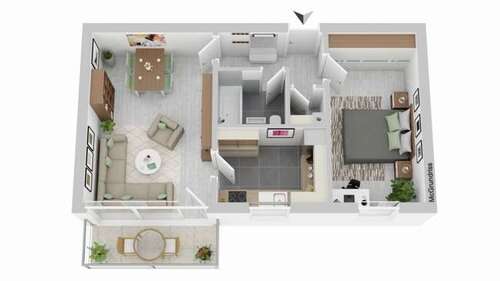 Foto - Wohnung zum Kaufen in Mainz Finthen 185.000,00 € 57.5 m²