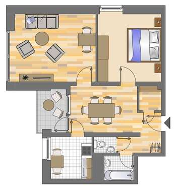 Foto - Wohnung zum Mieten in Siegen 309,00 € 63 m²