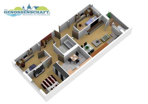 Foto - Wohnung zum Mieten in Freiberg 439,00 € 67.83 m²