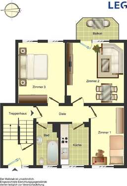 Foto - Wohnung zum Mieten in Lünen 519,00 € 59.05 m²