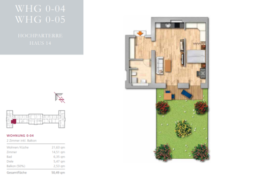 Foto - Wohnung zum Mieten in Berlin 619,85 € 50.49 m²