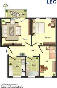 Foto - Wohnung zum Mieten in Ahlen 549,00 € 58.64 m²