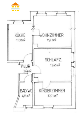 Foto - Wohnung zum Mieten in Borna 350,00 € 62.51 m²