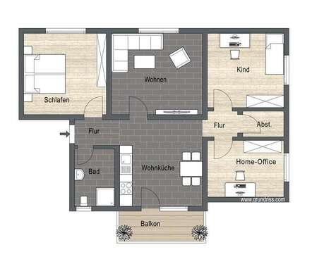 Foto - Wohnung zum Mieten in Plaidt 1.000,00 € 90 m²
